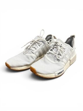Adidas NMD R1 White Gum Sole Knit Sneakers Mens 6.5 Womens 8.5 Boost